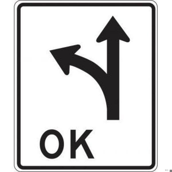 Accuform LANE GUIDANCE SIGN LEFTSTRAIGHT FRR653RA FRR653RA - main